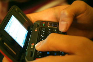 Texting on a keyboard phone